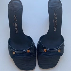 Louis Vuitton Black Sandals, Size 9.5